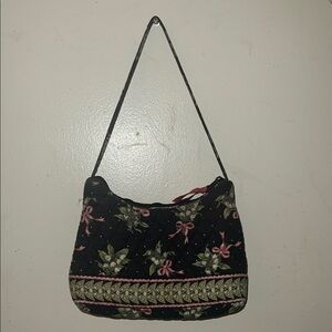 Vera Bradley Black and Pink Floral Shoulder Bag